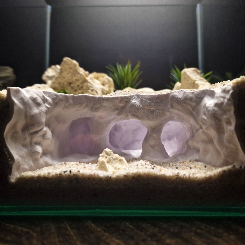 Aquarium Plant Root Tabs - ของตกแต่งตู้ปลาแบบถ้ำแฉกพิมพ์ 3 มิติ สำหรับสัตว์เลื้อยคลาน ปลา กุ้ง