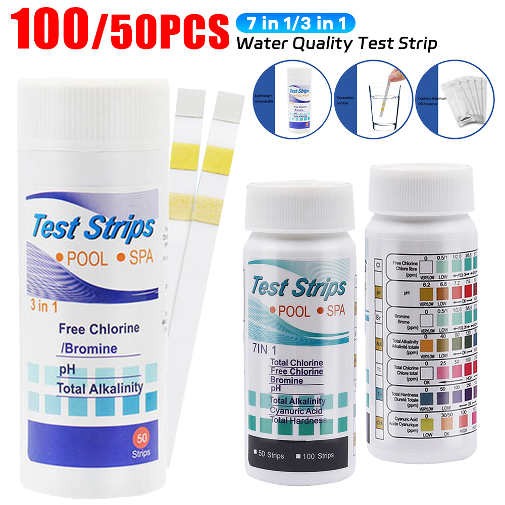 Planted Aquarium Test Kit - แถบทดสอบ7ใน1สำหรับตู้ปลาชุดทดสอบถังปลาแถบวัดคุณภาพน้ำอเนกประสงค์แถบกระดาษทดสอบค่า pH น้ำสระทดสอบน้ำกระดาษทดสอบน้ำ