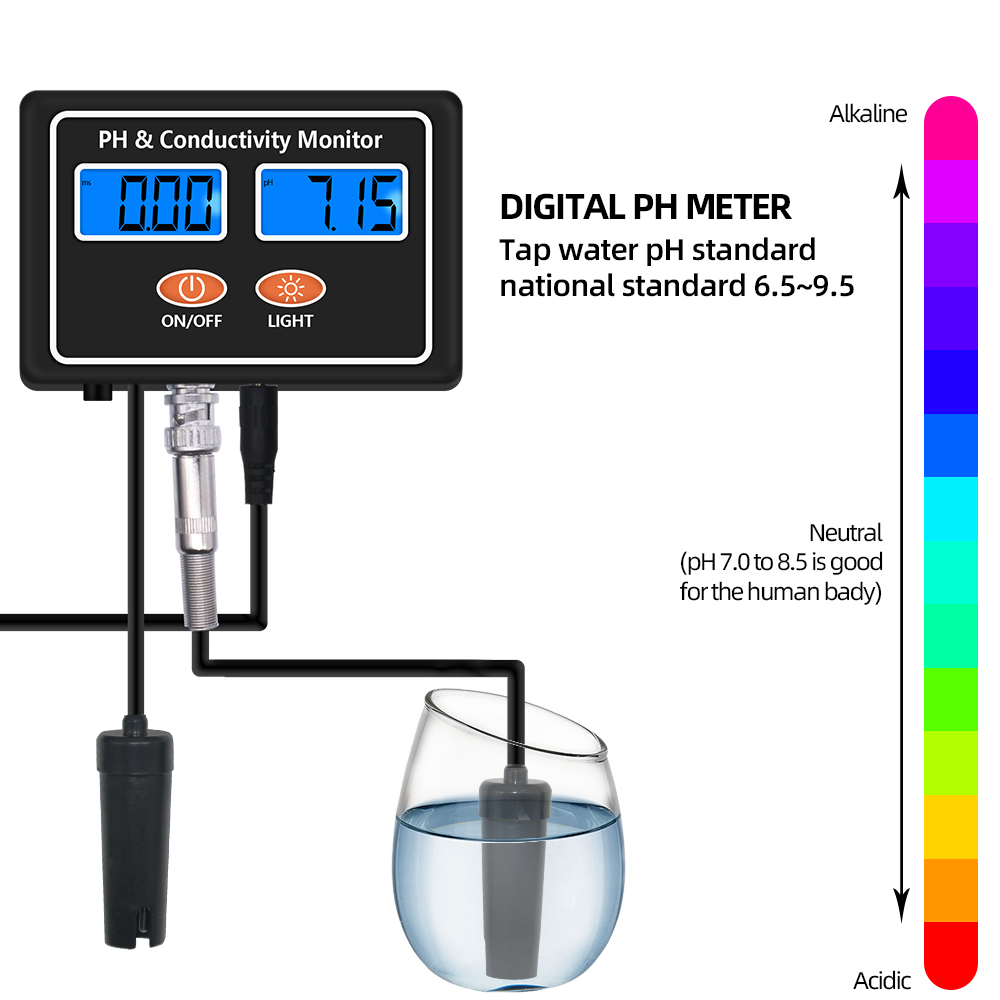 Planted Aquarium Test Kit - คุณภาพน้ําการตรวจสอบอย่างต่อเนื่องแบบเรียลไทม์ออนไลน์ PH EC Monitor การนําไฟฟ้า Monitor
