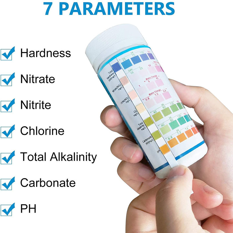Planted Aquarium Test Kit - 7-IN-1 Aquarium Test Strips 100pcs ชุดทดสอบถังปลาน้ําจืดน้ําเค็ม