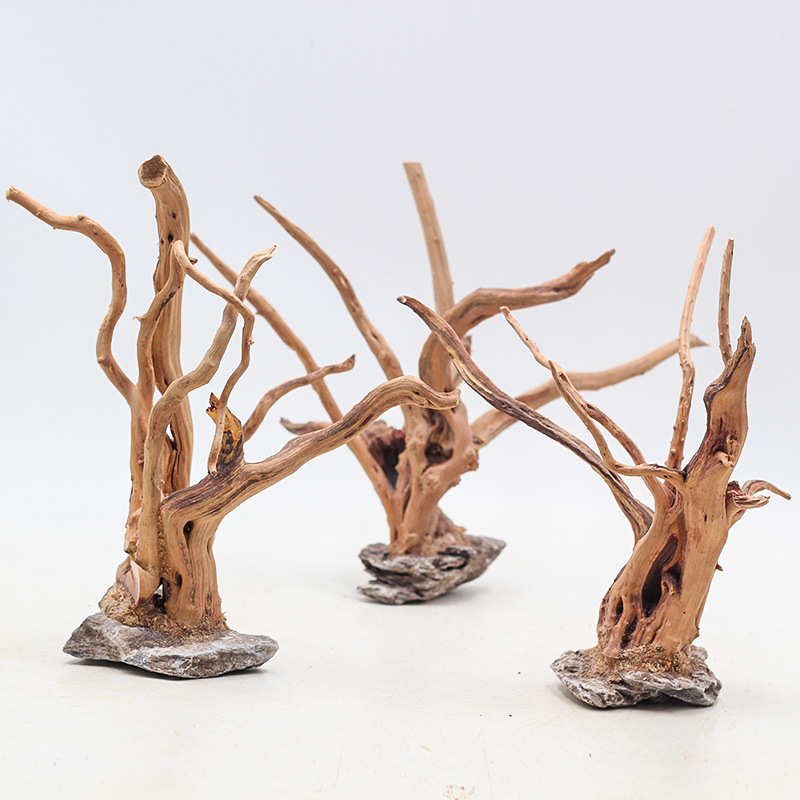 Aquarium Plant Root Tabs - 1PC Aquarium ภูมิทัศน์เครื่องประดับไม้ Tree Root Driftwood