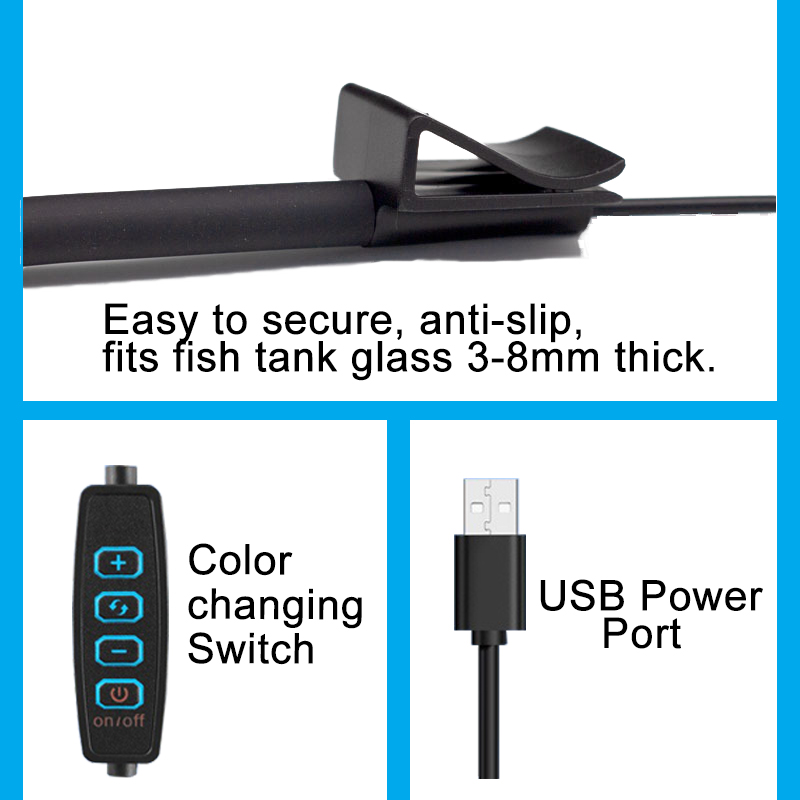 ไฟ LED สำหรับตู้ปลาแบบ USB ตกแ - Aquarium Plant Display บทวิจารณ์และราคา