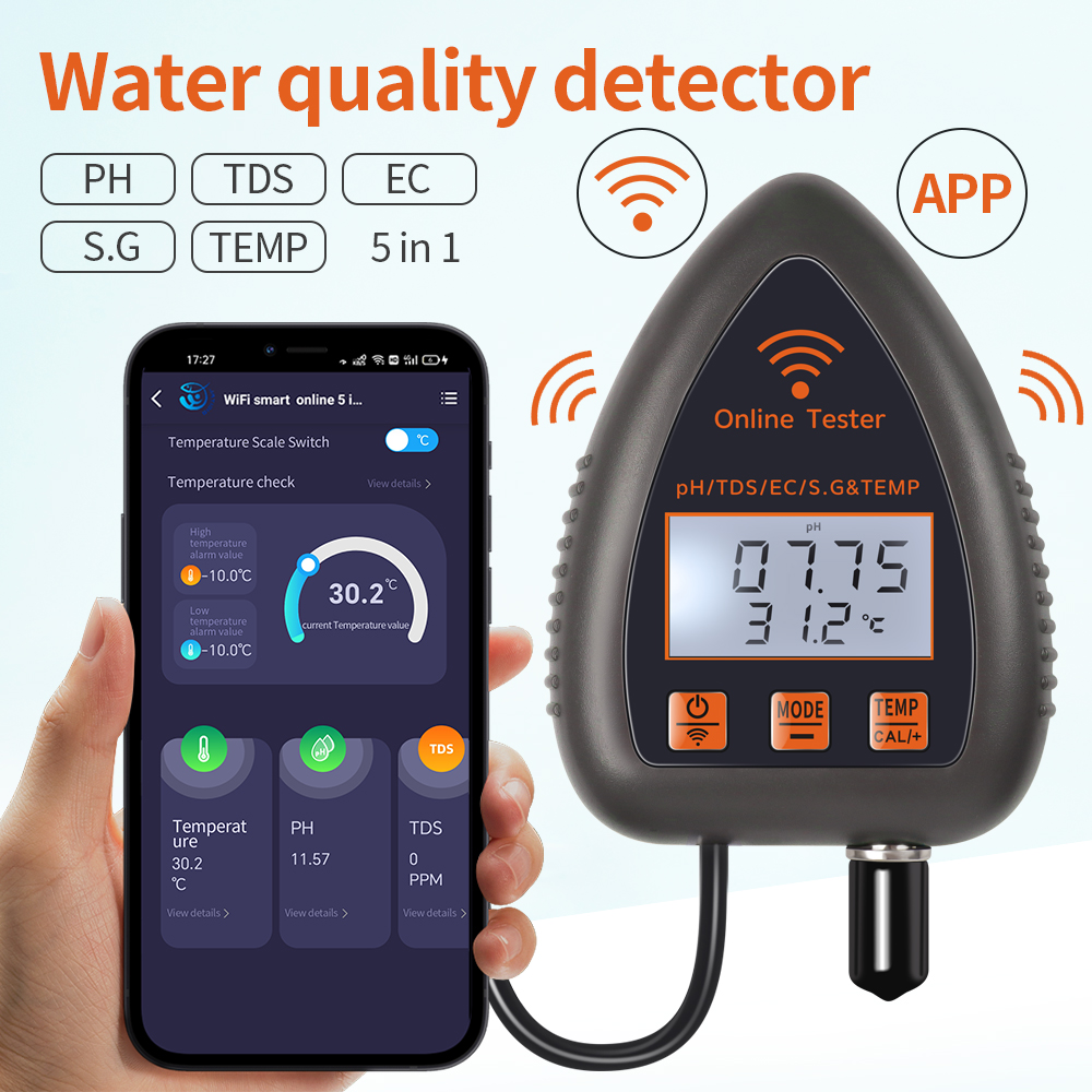Tuya WiFi 5 in 1 TDS/EC/เกลือ/ - Planted Aquarium Test Kit บทวิจารณ์และราคา