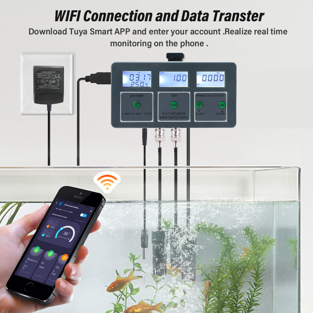 YAGO 8 in 1 WiFi เครื่องทดสอบค - Planted Aquarium Test Kit บทวิจารณ์และราคา