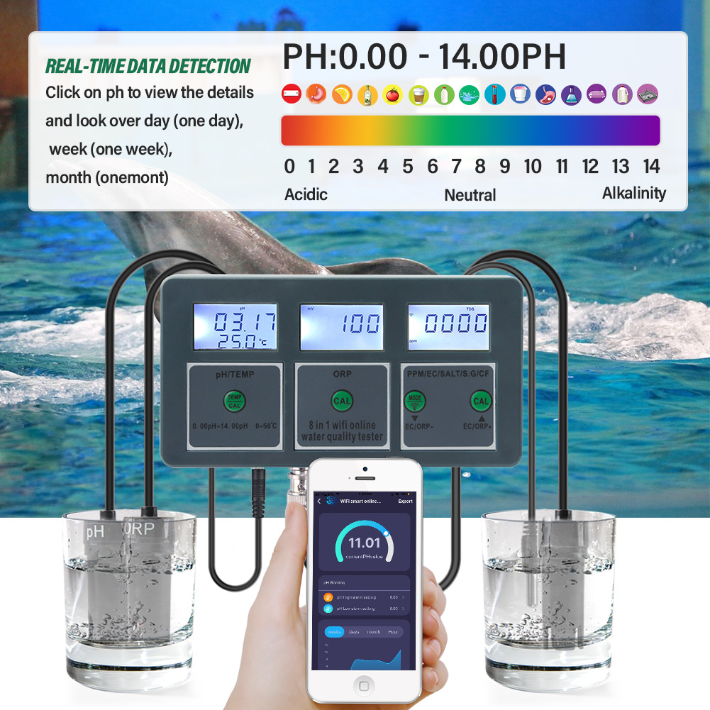 YAGO 8 in 1 WiFi เครื่องทดสอบค - Planted Aquarium Test Kit บทวิจารณ์และราคา